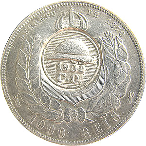 Moeda de prata com o carimbo do capacete