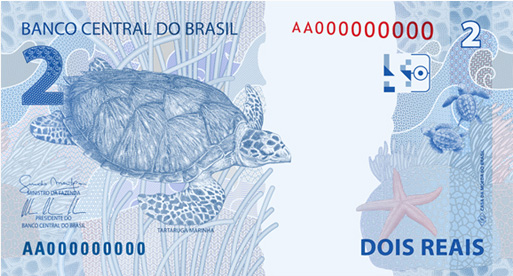 Reverso R$ 2,00 - 2011-2100 Reais, 2ª. família