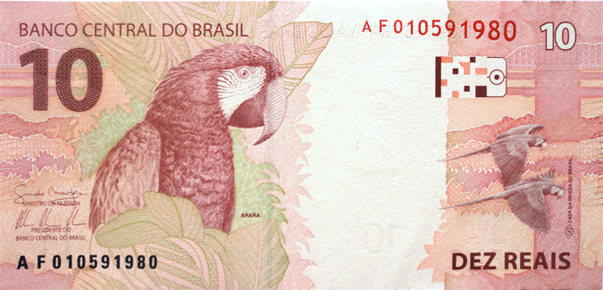 Reverso R$ 10,00 - 2011-2100 Reais, 2ª. família