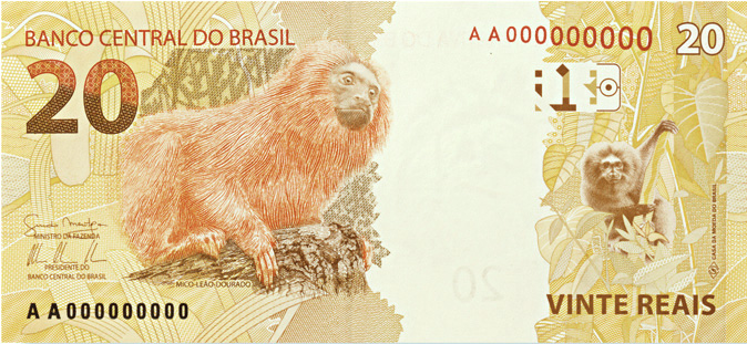 Reverso R$ 20,00 - 2011-2100 Reais, 2ª. família