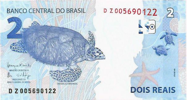 Reverso R$ 2,00 - 2011-2100 Reais, 2ª. família Reverso R$ 2,00 - 2011-2100 Reais, 2ª. família