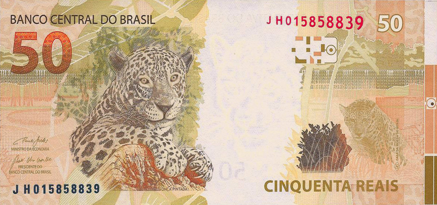 Reverso de 50 reais (2019-2023) - 2011-atual Reais, 2ª. família