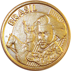 Anverso Moeda R$ 0,10 - 1998-2100 Reais, 2ª. família