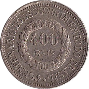 Anverso de 400 réis (1900) - 1900-1900 400 anos do Descobrimento
