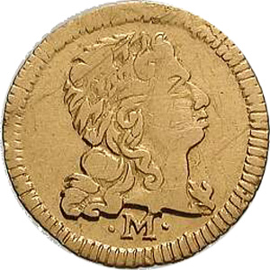 Anverso de 400 réis (1730-1734) - 1727-1734 Escudos, Vila Rica - Ouro