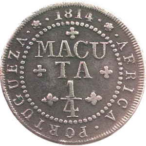 Anverso 1/4 macuta (1814-1816 Cunhagem para Angola - Macuta - Cobre)